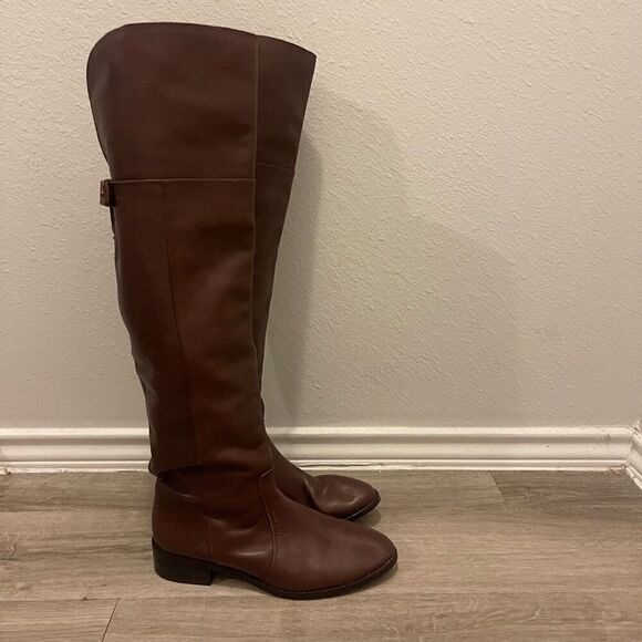 BCBG MaxAzria brown leather over the boots - Picture 2 of 16